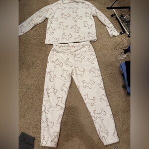 La Vie en Rose Fleece Pajama Set | Dog Print | Size Large